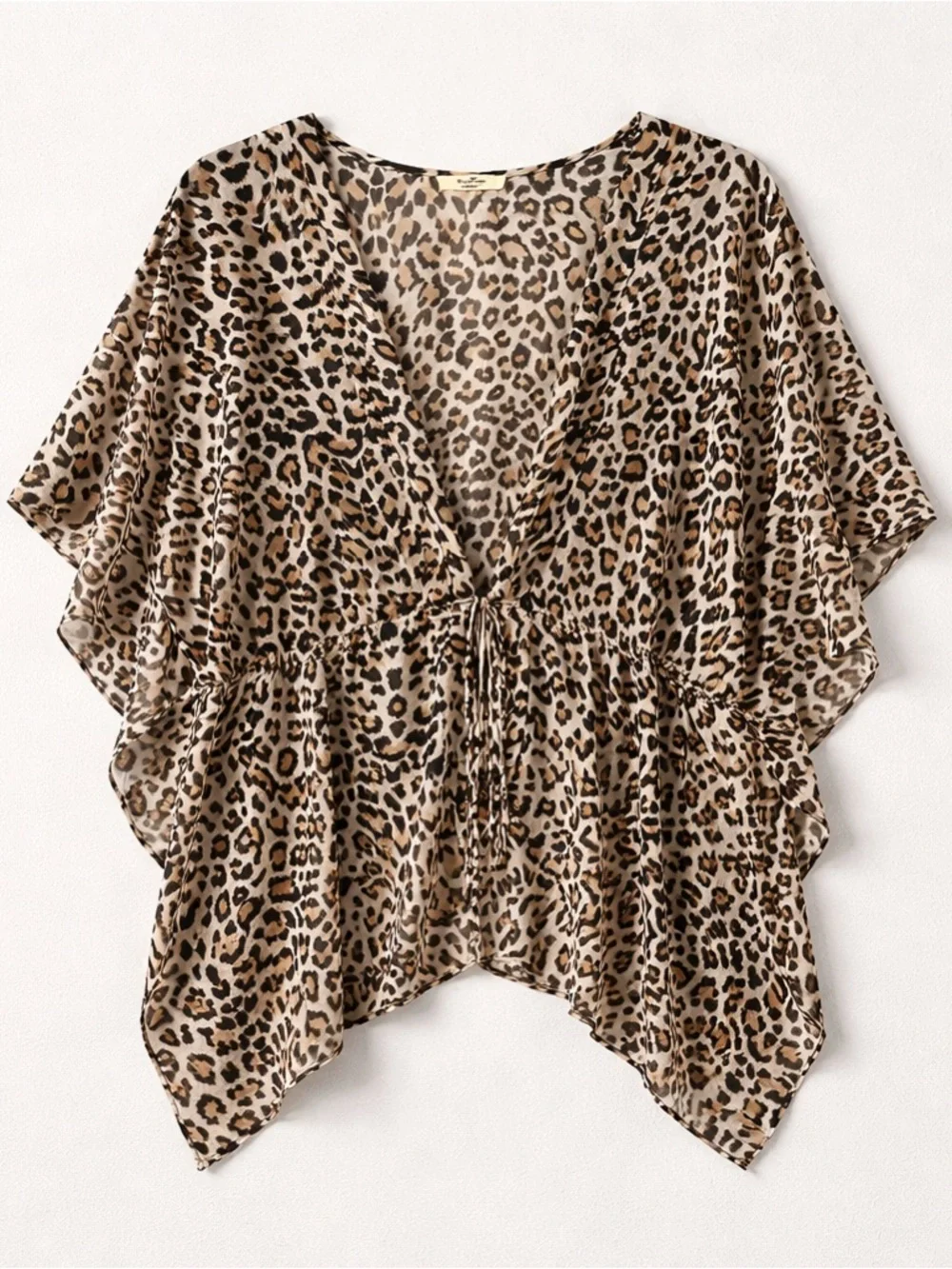 Brian & Em Leopard Print Tie-Front Swim Coverup | 1X - Picture 2 of 8